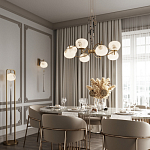 Подвесной светильник с шарообразным плафоном из белого стекла с подвеской из камня и кисточкой Agatelle варинант исполнения - 5 | Loft Concept в Краснодаре