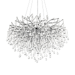 Люстра подвесная с прозрачными стеклянными подвесками в форме капель Диаметр 80 см Droplet Chandelier варинант исполнения - 7 | Loft Concept в Краснодаре