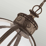 Подвесной светильник бронзового цвета с прозрачным стеклянным плафоном в форме шара в индустриальном стиле на цепи 4 лампы Feiss варинант исполнения - 5 | Loft Concept в Краснодаре