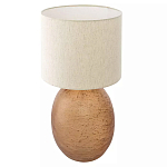 Настольная лампа с тканевым бежевым абажуром на овальном основании Beige Lampshade on Oval Base варинант исполнения - 1 | Loft Concept в Краснодаре