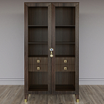 Дизайнерский шкаф витрина Elsa Dreams Walnut с 4-мя ящиками варинант исполнения - 1 | Loft Concept в Краснодаре