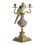 Подсвечникв образе попугая из фарфора с бронзовыми элементами Eden Garden варинант исполнения - 1 | Loft Concept в Краснодаре