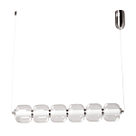 Люстра линейная с 6-ю прозрачными стеклянными плафонами округлой формы HANDLE GRAPE варинант исполнения - 2 | Loft Concept в Краснодаре