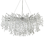 Линейная люстра с хрустальными подвесками на металлических ветках Fairytree Light Silver Linear Chandelier 18 варинант исполнения - 1 | Loft Concept в Краснодаре