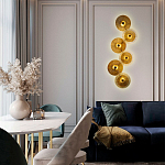 Бра с 6-ю плафонами в форме диска из рельефного коричневого стекла Decorative Six Glass Discs Wall Lamp варинант исполнения - 2 | Loft Concept в Краснодаре