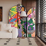 Ширма цветочный принт Colored Partition варинант исполнения - 1 | Loft Concept в Краснодаре