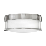 Потолочный светильник для ванных комнат цвета никель с плафоном из опалового стекла и декоративными держателями Hinkley варинант исполнения - 1 | Loft Concept в Краснодаре