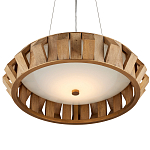 Люстра круглая из толстых деревянных реек Wooden Slats варинант исполнения - 3 | Loft Concept в Краснодаре