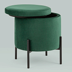 Зеленый пуф на черных ножках SANJAY варинант исполнения - 2 | Loft Concept в Краснодаре