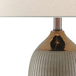 Настольная лампа керамическая с тканевым цилиндрическим абажуром Bullet варинант исполнения - 1 | Loft Concept в Краснодаре