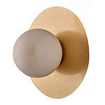 Бра круглое с плафоном из натурального камня на латунном основании Cryptocrystalline Stone варинант исполнения - 1 | Loft Concept в Краснодаре