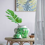 Ваза с зелёными листьями и крышкой Vase Green Leaves варинант исполнения - 1 | Loft Concept в Краснодаре
