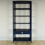 Стеллаж Elsa Dreams Blue со стеклянными полками и ящиком варинант исполнения - 4 | Loft Concept в Краснодаре