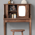 Туалетный стол деревянный с ящиком и зеркалом Moon Walnut Furniture варинант исполнения - 5 | Loft Concept в Краснодаре