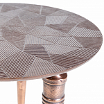 Кофейный столик с рельефной столешницей из металла Aplika Bronze варинант исполнения - 4 | Loft Concept в Краснодаре