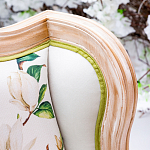 Диван двухместный из натурального бука золотистый с изображением птиц и цветов Blooming Birds варинант исполнения - 2 | Loft Concept в Краснодаре