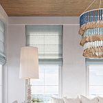 Люстра трехъярусная с декором из круглых деревянных бусин с кисточками Blue Wooden Beads Chandelier варинант исполнения - 4 | Loft Concept в Краснодаре