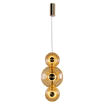 Подвесной светильник светодиодный со стеклянными плафонами янтарного цвета в форме дисков Savio Glass Disc варинант исполнения - 2 | Loft Concept в Краснодаре