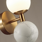 Бра с шарообразным матовым плафоном и шаром из камня на металлическом основании Orb Essence варинант исполнения - 6 | Loft Concept в Краснодаре