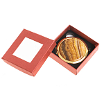 Зеркало карманное складное круглое из натурального камня Оникс в подарочной упаковке Gold Stone Mirrors варинант исполнения - 3 | Loft Concept в Краснодаре