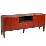 ТВ-тумба красная из массива бука с 2-мя дверками и ящиком Wenge Light варинант исполнения - 1 | Loft Concept в Краснодаре