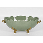Чаша зеленого цвета из фарфора с волнообразным краем Eden Garden porcelain and bronze варинант исполнения - 3 | Loft Concept в Краснодаре