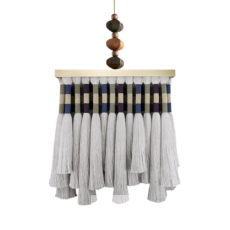 Люстра квадратная плетеная с бахромой Wicker Square Chandelier with Tassels Мульти Люстра квадратная плетеная с бахромой Wicker Square Chandelier with Tassels Мульти в Краснодаре | Loft Concept
