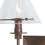 Бра с прозрачным стеклянным абажуром в форме конуса Bartolomeo Bronze варинант исполнения - 1 | Loft Concept в Краснодаре