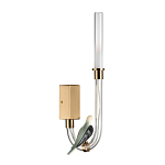 Бра с прозрачной изогнутой трубкой и декоративной фигуркой птицы Ganthea варинант исполнения - 1 | Loft Concept в Краснодаре