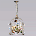 Люстра в виде клетки с цветами Flower Cell варинант исполнения - 3 | Loft Concept в Краснодаре