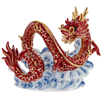 Декоративная фарфоровая статуэтка Китайский дракон на облаке Красный варинант исполнения - 1 | Loft Concept в Краснодаре
