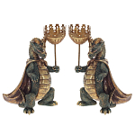 Подсвечник в виде дракона Dragon candlestick Green Gold Brown L or R варинант исполнения - 1 | Loft Concept в Краснодаре