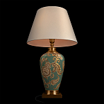 Настольная лампа бирюзовая с цветочным принтом Turquoise Flight варинант исполнения - 4 | Loft Concept в Краснодаре