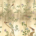 Обои ручная роспись Badminton Deep Rich Gold gilded paper варинант исполнения - 2 | Loft Concept в Краснодаре