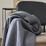 Плед из шерсти мериноса темно-синего цвета 130×180 см Indigo Waves варинант исполнения - 6 | Loft Concept в Краснодаре