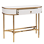 Консоль с ящиком белая с золотом Textured White Console with Gold варинант исполнения - 2 | Loft Concept в Краснодаре