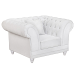 Кресло низкое с мягкой обивкой из велюра на 4-х ножках из массива березы Sophie Armchair white варинант исполнения - 1 | Loft Concept в Краснодаре