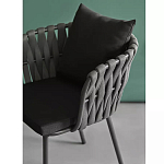 Стул мягкий с декором в виде плетеных лент на спинке и подлокотниках Semicircular Chair Decorated with Ribbons варинант исполнения - 4 | Loft Concept в Краснодаре