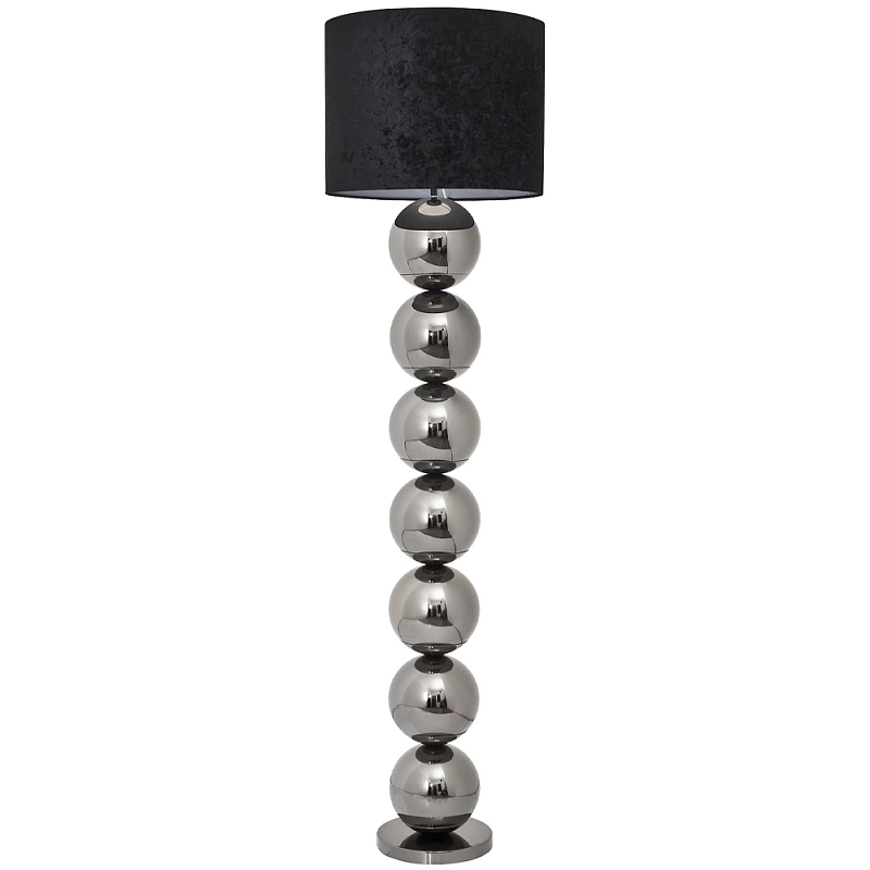Торшер с основанием в виде металлических сфер Balance Floor Lamp Black Черный Темный хром Торшер с основанием в виде металлических сфер Balance Floor Lamp Black Черный Темный хром в Краснодаре | Loft Concept