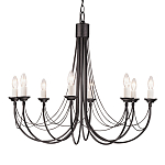 Люстра черного цвета ручной работы с канделябрами и переплетенной проволочной драпировкой Elstead Lighting варинант исполнения - 5 | Loft Concept в Краснодаре