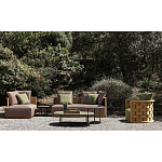 Дизайнерский уличный диван из массива дерева с плетеной спинкой PALINFRASCA Sofa варинант исполнения - 23 | Loft Concept в Краснодаре