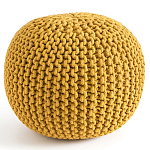 Круглый вязаный пуф Yellow Knitted Ball Pouf варинант исполнения - 1 | Loft Concept в Краснодаре