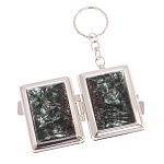 Зеркало брелок складное двухстороннее из натурального камня Серафинит Stone Mirrors варинант исполнения - 2 | Loft Concept в Краснодаре