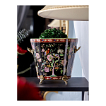 Кашпо из фарфора черная с цветочной росписью и бронзовой стрекозой Spring Garden варинант исполнения - 4 | Loft Concept в Краснодаре