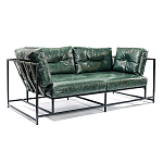 Диван Лофт Натуральная Винтажная кожа Зеленый Two Seat Encounter Leather Sofa варинант исполнения - 2 | Loft Concept в Краснодаре