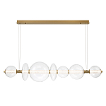 Подвесной светильник линейный с прозрачными стеклянными шарами разного диаметра Eurofase варинант исполнения - 11 | Loft Concept в Краснодаре
