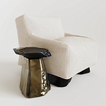 Кресло Cannes с мягкой обивкой букле молочного цвета  варинант исполнения - 1 | Loft Concept в Краснодаре