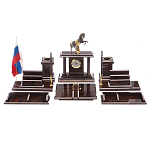 Настольный письменный набор из природного камня обсидиана с декором в виде Коня Team leader варинант исполнения - 1 | Loft Concept в Краснодаре