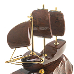 Часы настольные в виде парусника из натурального камня Обсидиан Sailboat Stone Clock варинант исполнения - 3 | Loft Concept в Краснодаре