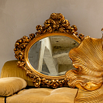 Зеркало настенное золотое с ажурным резным орнаментом Classic Ornament Mirror варинант исполнения - 3 | Loft Concept в Краснодаре